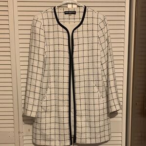 Karl Lagerfeld White and Black Checkered Blazer